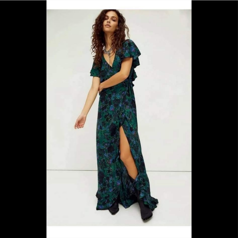Free people Josephine silk wrap dress